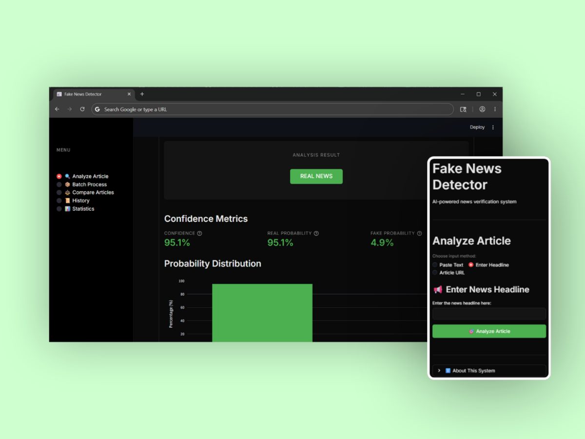 Fake News Detection Mockup